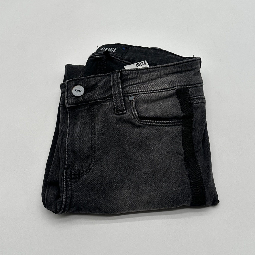 Paige Women's Verdugo‎ Ankle Twisted Seam Raw Hem Jeans Black Size 24 ZP-5379